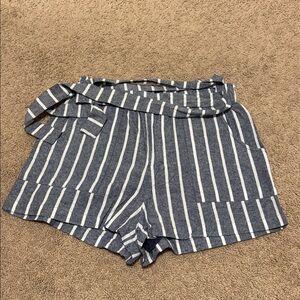 Striped Blue and White Shorts